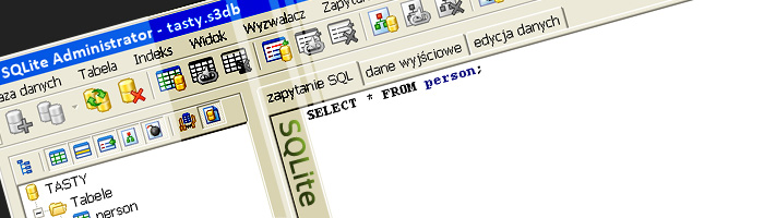 SQLite Administrator w działaniu