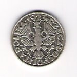 Rewers pięćdziesięciogroszówki z 1923r.